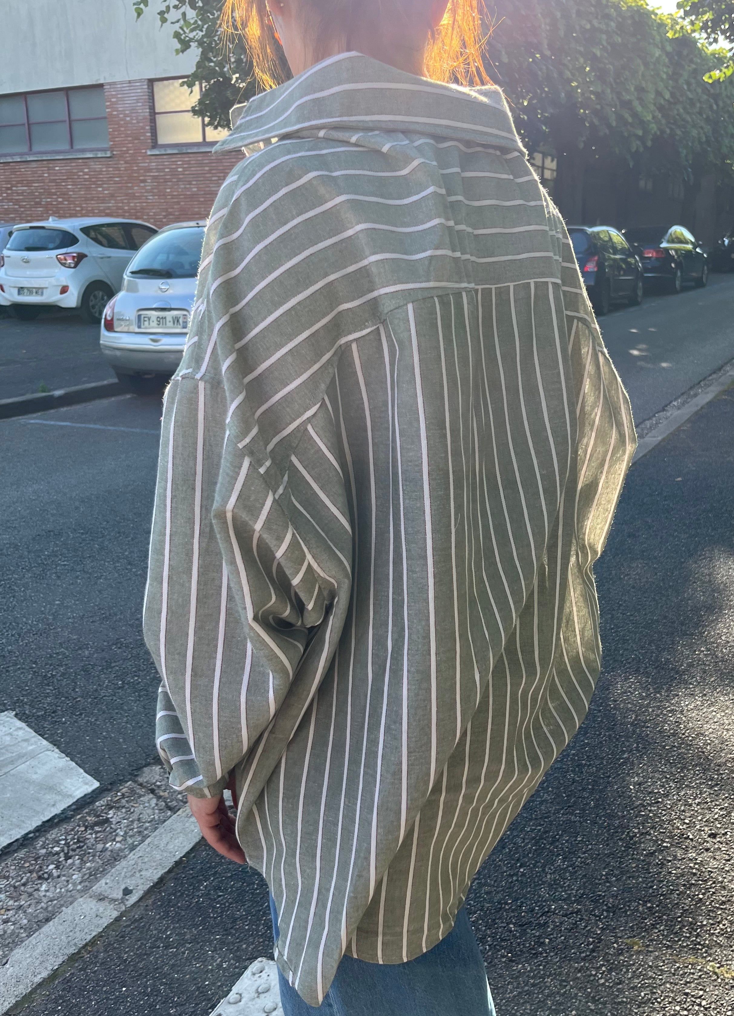 Chemise verte LINO oversize