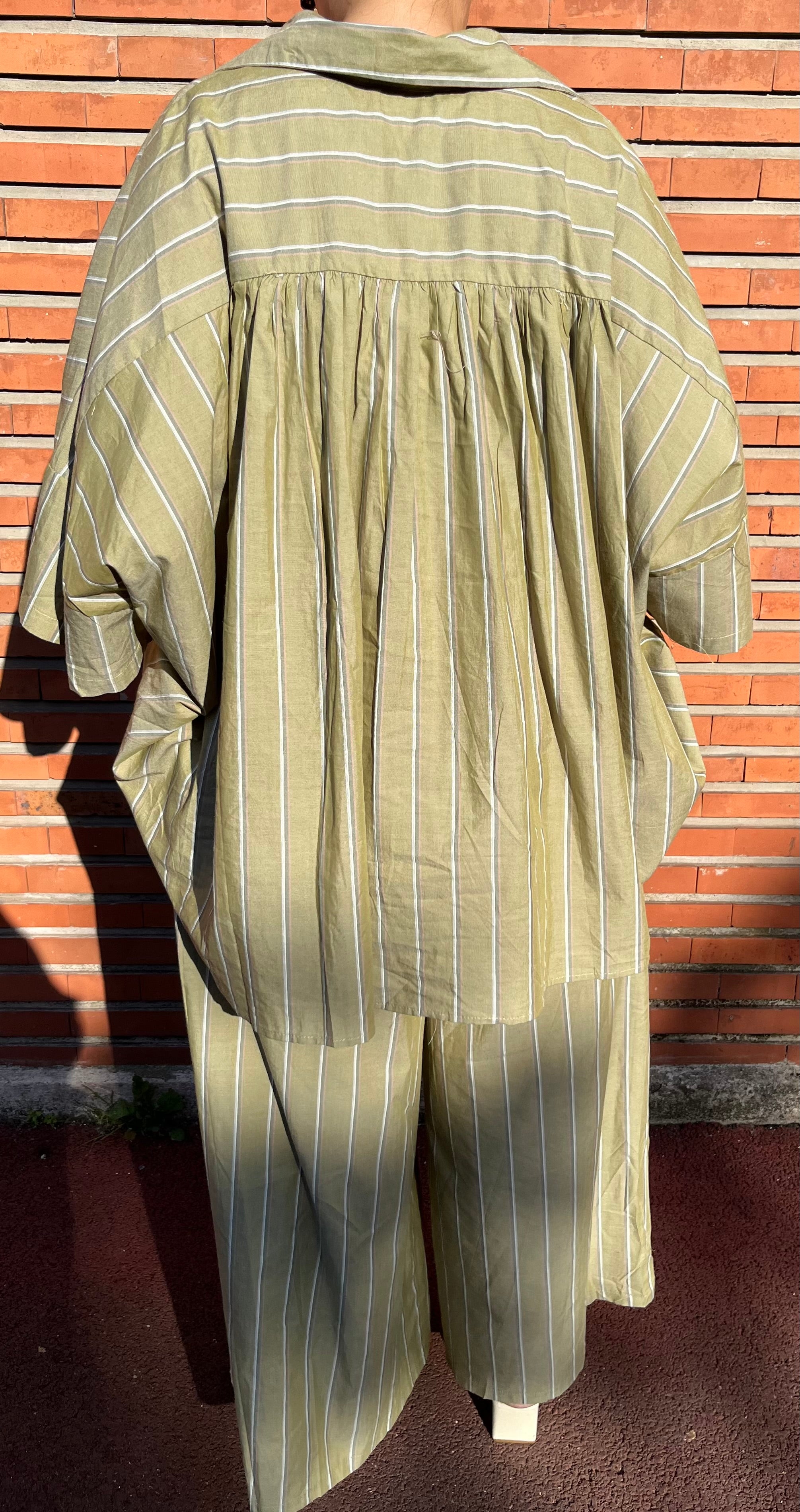 Ensemble LENA vert rayé