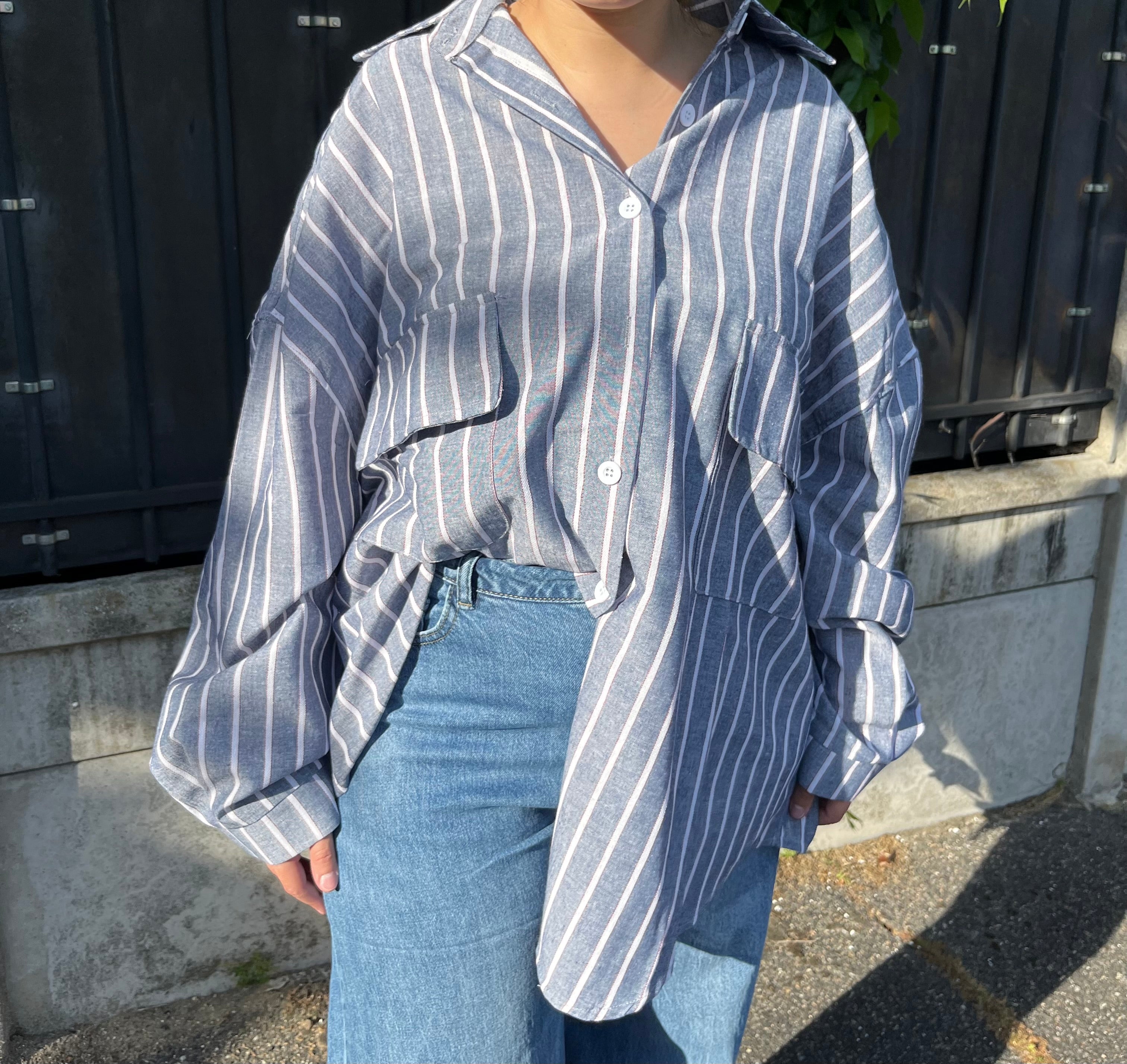 Chemise bleue LINO oversize
